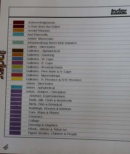 Zebra register of South African Artists Galleries 2002