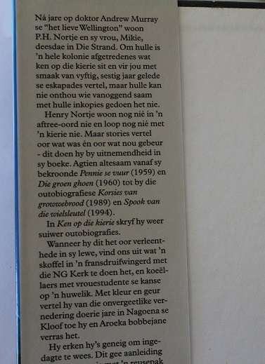 Ken op die kierie deur P.H. Nortje. Outobiodrafiese stories.