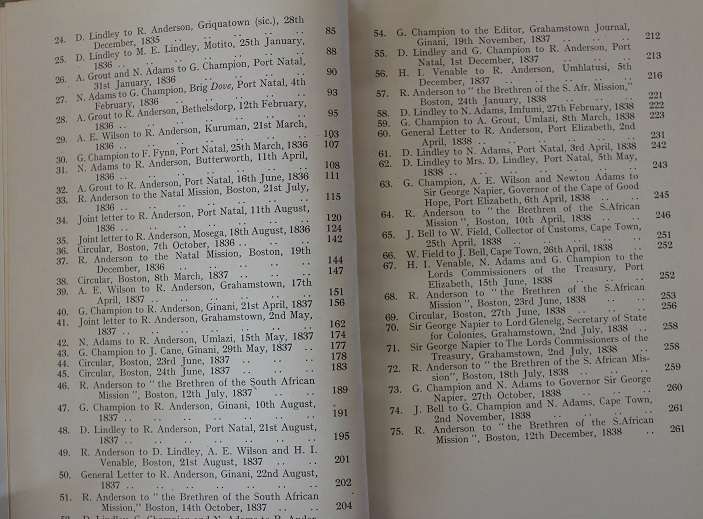 Letters of the American Missionaries by D.J. Kotze. VRS series 1 nr. 31