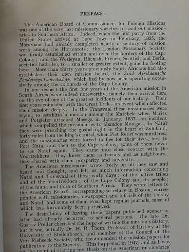 Letters of the American Missionaries by D.J. Kotze. VRS series 1 nr. 31