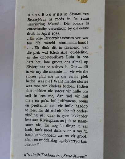 Stories van Rivierplaas deur Alba Bouwer. Jeugverhale.