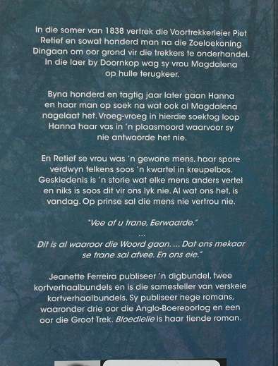 Bloedlelie deur Jeanette Ferreira. Historiese roman.