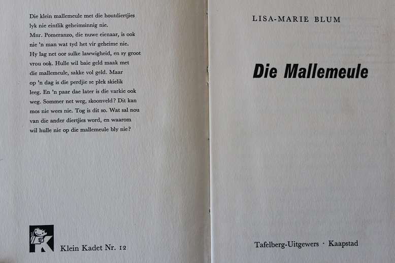 Die Mallemeule deur Lisa-Marie Blum. Klein kadet nr. 12. Jeugboek