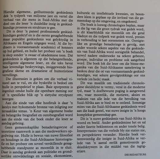Nuwe geskiedenis van Suid-Afrika in woord en beeld redakteurs T Cameron en S.B. Spies