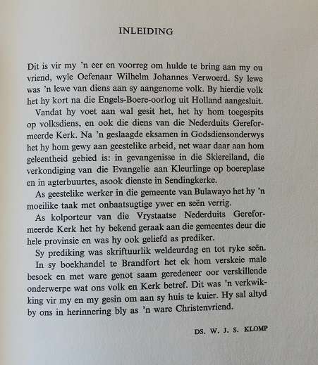 Wilhelm Johannes Verwoerd deur Mev. S.A. Joubert Verwoerd