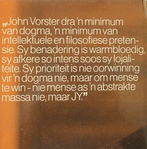 John Vorster 10 jaar met inleiding deur Dawie en Alf Ries