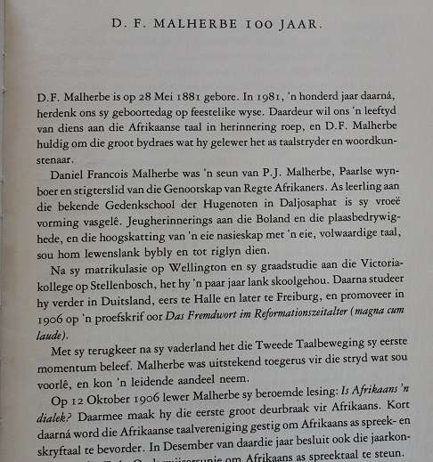 Uit my Lewensboek D.F. Malherbe. Ongepubliseerde manuskrip.