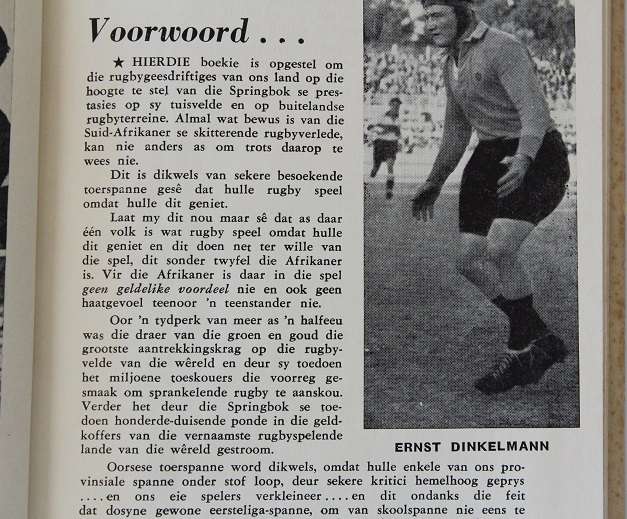 Springbok Rugbyprestasies 1891-1958 deur L.B. Potgieter.
