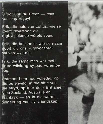 Frik du Preez. Rugbyreus deur Leon Gouws