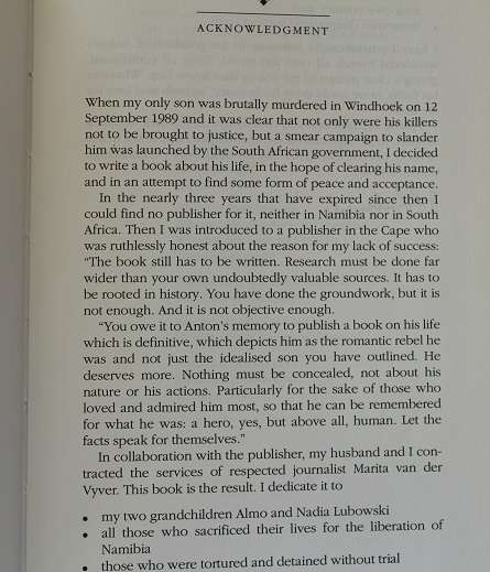 Anton Lubowski-Paradox of a man by Molly Lubowski and Marita v.d. Vyver