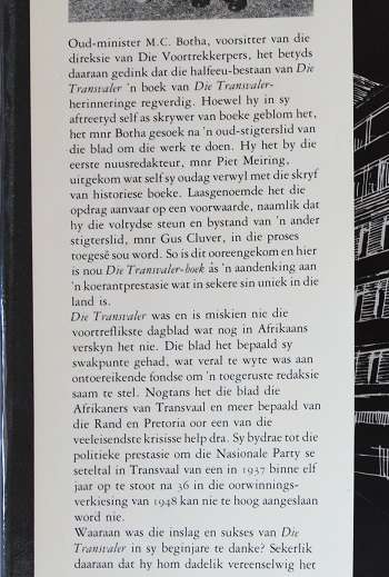 Die Transvaler 50 jaar deur Piet Meiring.