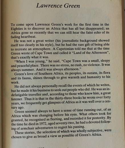 The best of Lawrence Green edited by Maureen Barnes