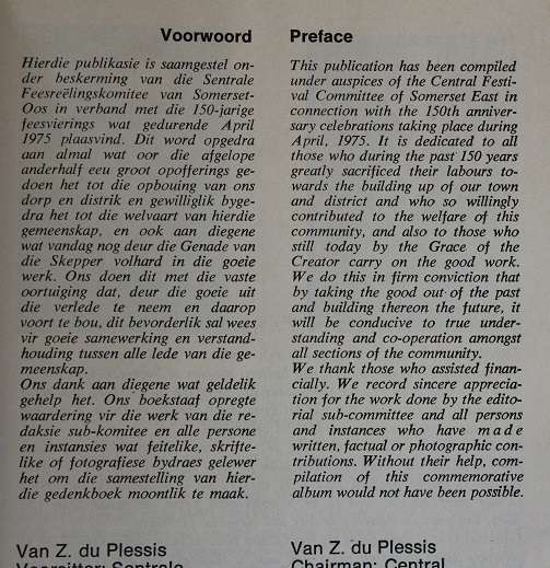 Somerset Oos Gedenkboek/ Commemoration Album. Redakteur John Smith