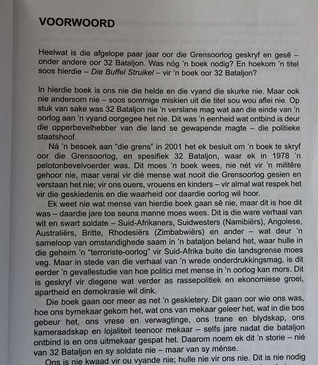 Die Buffel Struikel deur L.J. Bothma. 'n Storie van 32 Bataljon en sy mense.