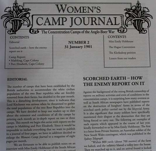 Women's Camp Journal by J. & M. Grobler. The concentration camps of the Anglo-Boer War.