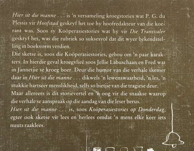 Hier sit die Manne deur P. G. du Plessis