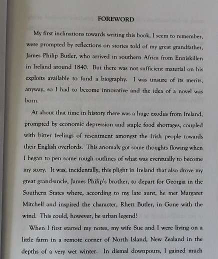 Parley with the devil by Kevin Butler. Trails & triumphs of an Irish settler in Victorian Africa.