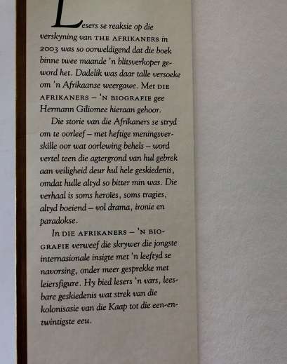Die Afrikaners deur Hermann Giliomee. 'n Biografie