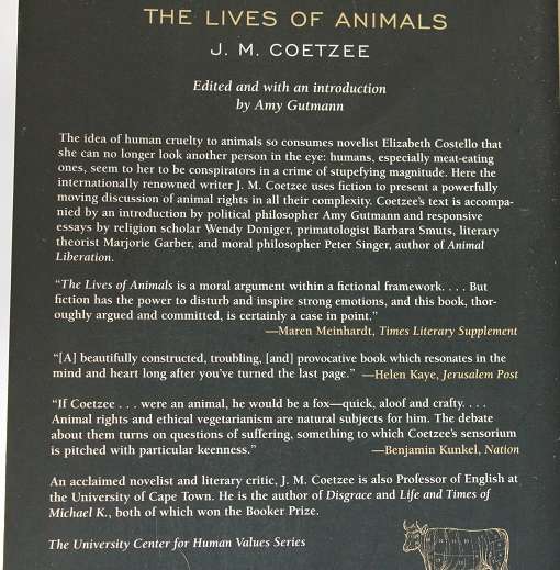 The lives of animals by J.M. Coetzee