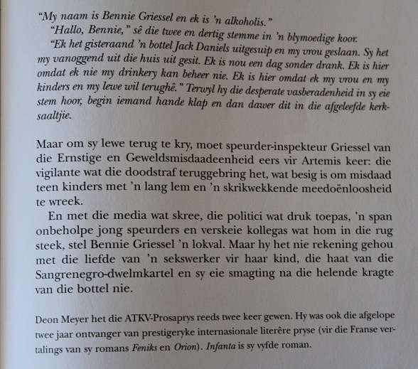 Infanta deur Deon Meyer. Bennie Griesel misdaad roman.