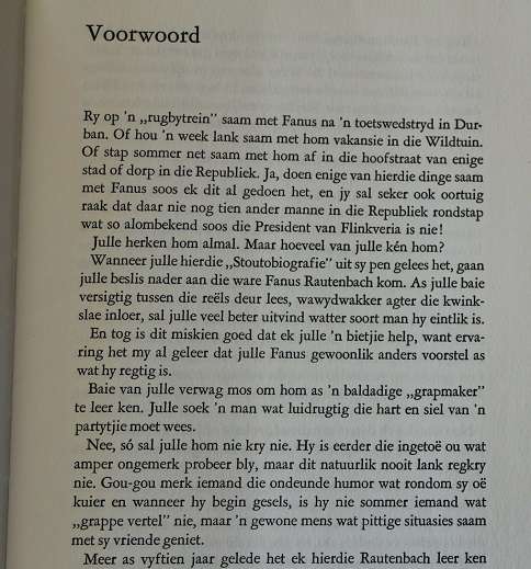 My voet in 'n visblik deur Fanus Rautenbach. 'n Stoutobiografie