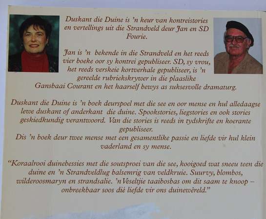 Duskant die Duine deur Jan en SD Fourie. Kontreistories. Geteken !