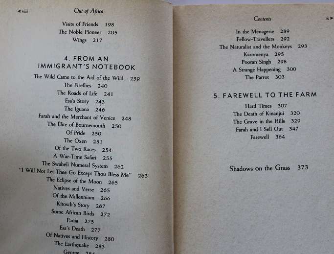 Out of Africa and Shadows on the grass by Isak Dinesen