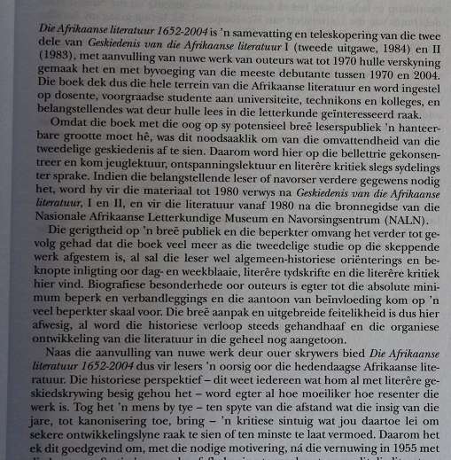 Die Afrikaanse literatuur 1652-2004 deur J.C. Kannemeyer