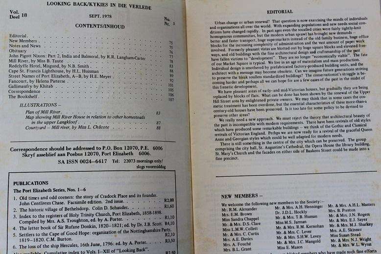 35 x Looking back/Kykies in die verlede deur die Historiese vereniging van Port Elizabeth