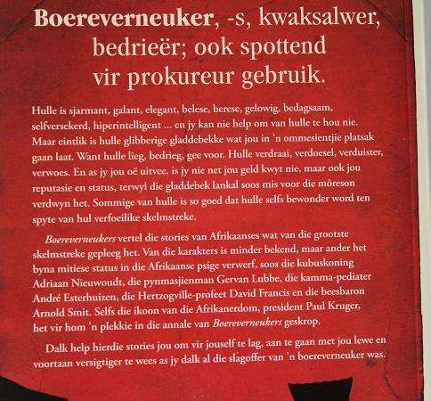 Boere-verneukers deur Izak du Plessis. Afrikaanse swendelaars, swierbolle en swerkaters