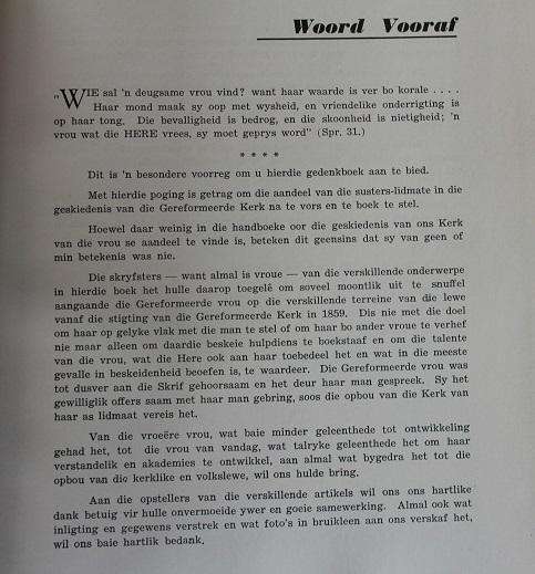 Gedenkboek. Die Gereformeerde Vrou 1859-1959