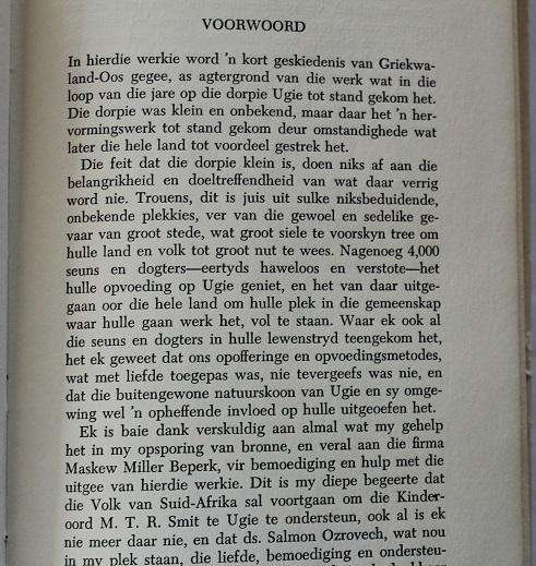 Die romantiese verhaal van die dorpie Ugie deur M.T.R. Smit