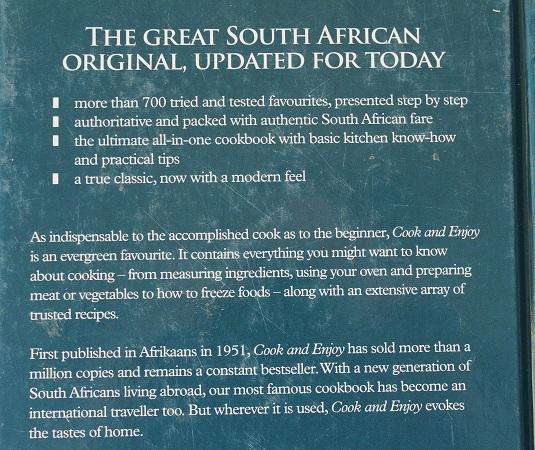 Cook & enjoy by S.J.A. de Villiers. English version of  Kook en Geniet !