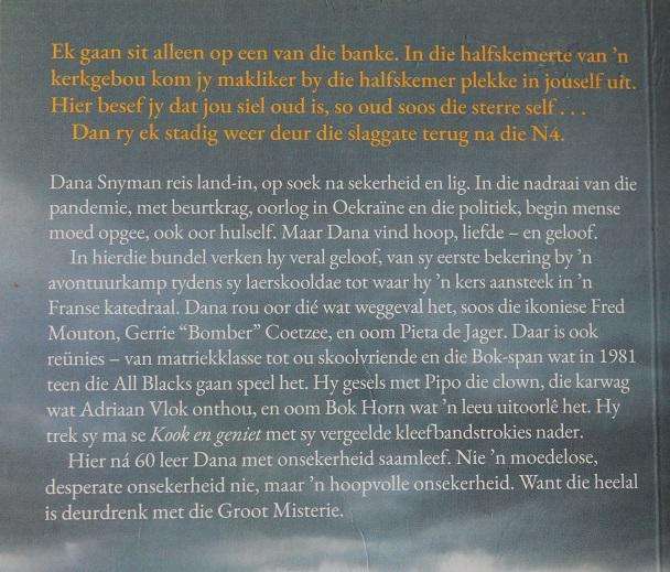 Die binneland in deur Dana Snyman. Nog stories en reise.