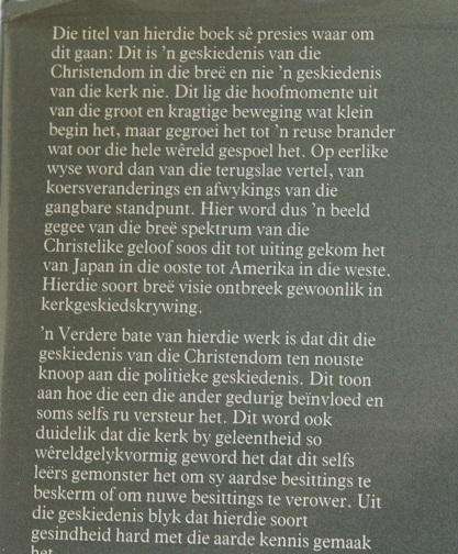 Die geskiedenis van die Christendom. Redakteurs: Briggs, Linder, Wright en Fensham