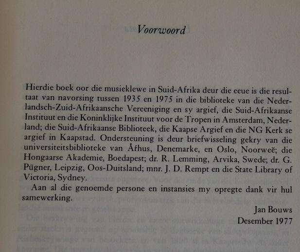 Solank daar musiek is... deur Jan Bouws. Musiek en musiekmakers in Suid-Afrika 1652-1982