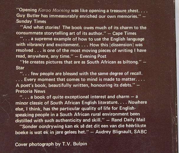 Karoo Morning by Guy Butler--An Autobiography 1918-35