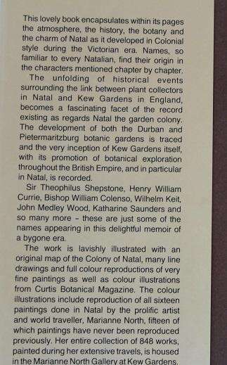 Natal. The Garden Colony by D. and P. McCracken. Victorian Natal and the Royal Botanic Gardens, Kew.