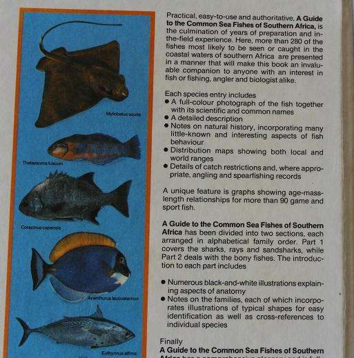 A guide to common sea fishes of Southern Africa by Rudy van der Elst