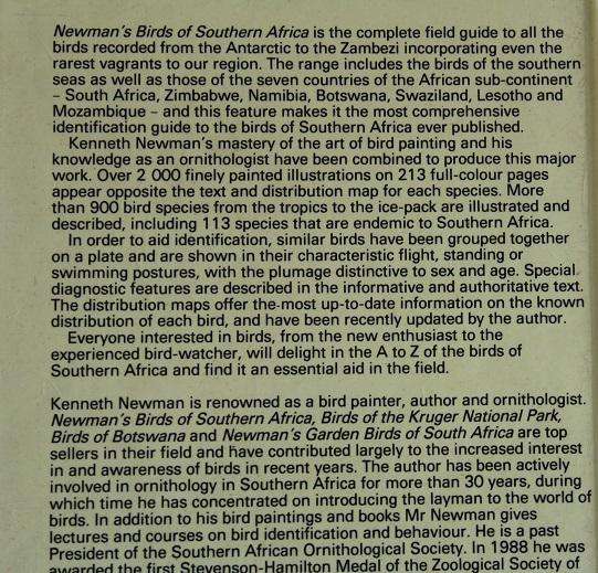Newman's Birds of Southern Africa by Kenneth Newman