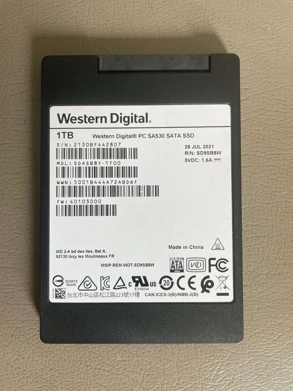 SSD 1TB Western Digital PC SA530 SATA SSD - 1TB