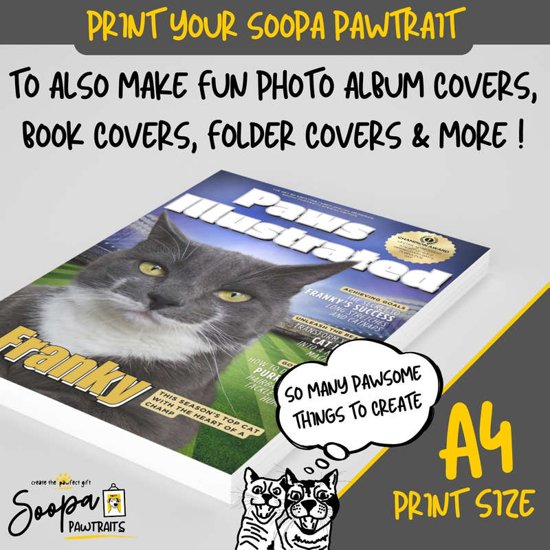 Get a Custom Portrait Artwork of Your Kitty Cat - PAWS ILLUSTRATED Magazine (Fun Pet Lover's Gift)