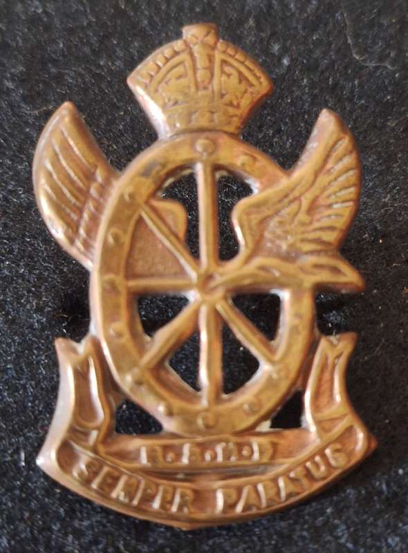 WW2 SA RAILWAYS AND HARBOURS BRIGADE  CAP BADGE   - LUGS INTACT
