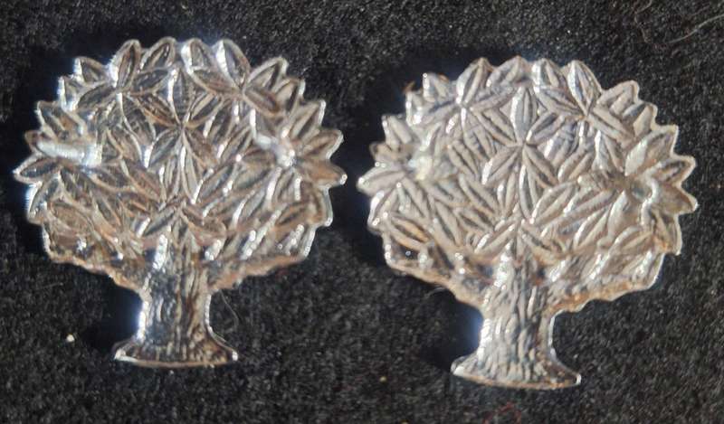 SADF REGIMENT VRYSTAAT COLLAR BADGES - PINS INTACT