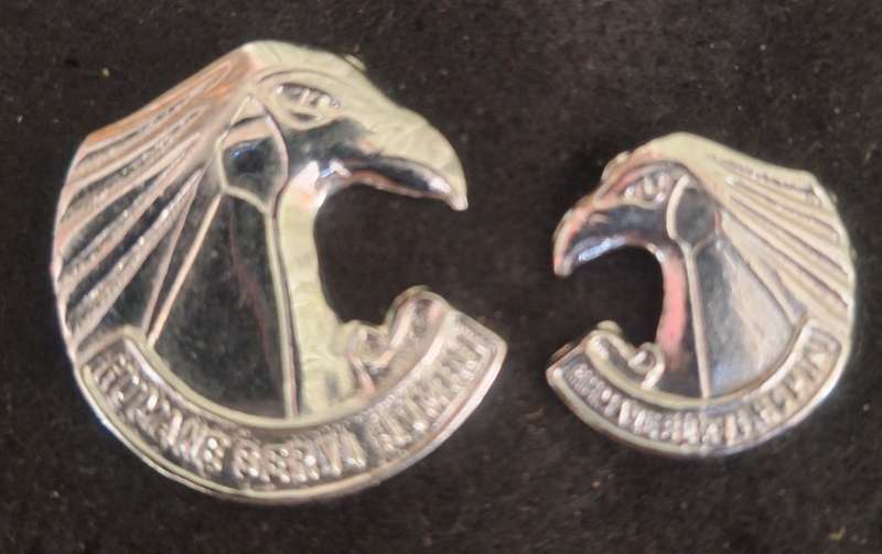 SADF - PERS SERVICES COLLAR BADGE LOT  - (1 X FULL SIZE & 1X MESS DRESS)