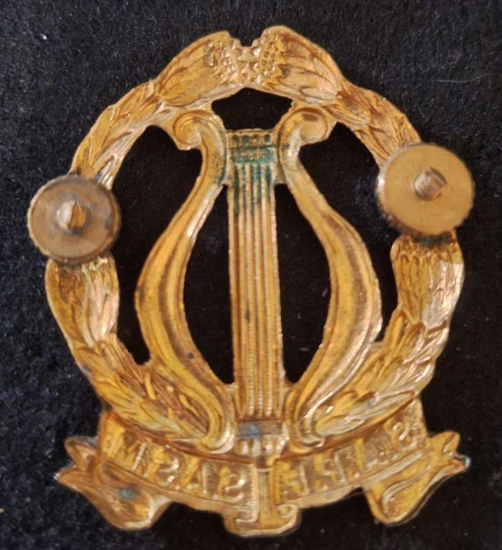 SADF PERMANENT FORCE BAND CAP BADGE  - SCREWS INTACT (SHORTENED)