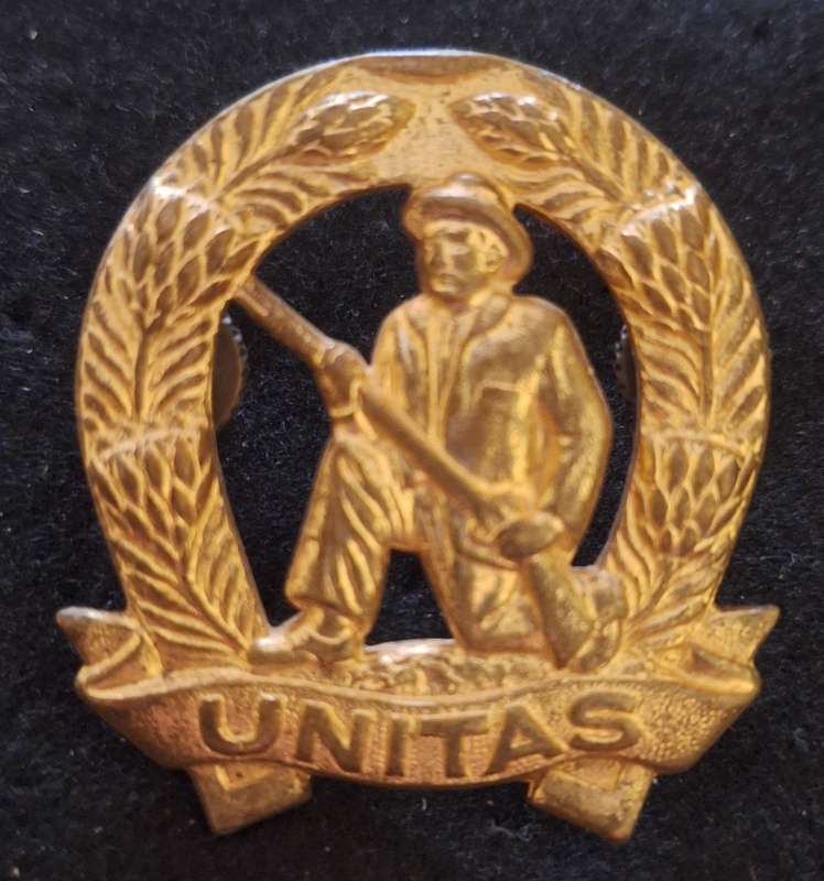 SADF GILDING COMMANDO UNIT CAP BADGE - SCREWS / INTACT