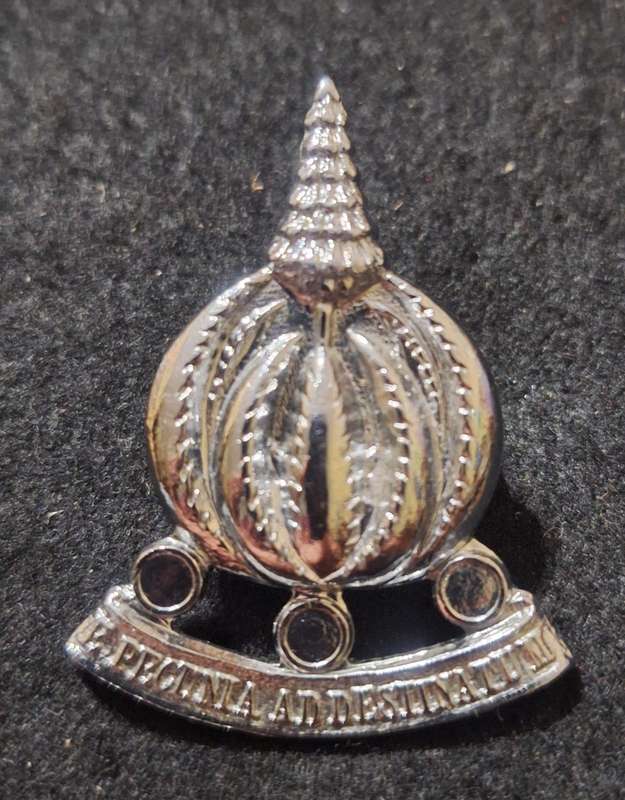SADF - FINANCIAL SERVICES CAP BADGE - SCREWS INTACT