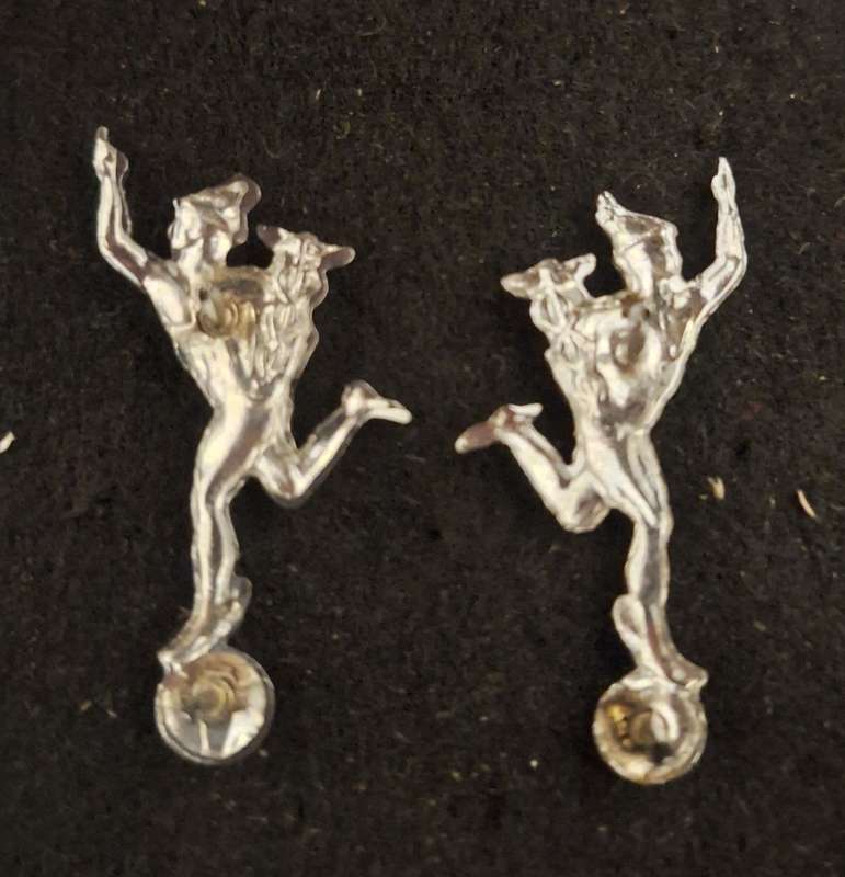 SADF FULL SIZE SIGNALS CORPS COLLAR BADGES - PINS  INTACT