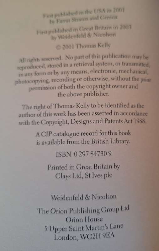 THE RACKETS - THOMAS KELLY - 374 PAGES HARD COVER (22,4 X 14.5CM)